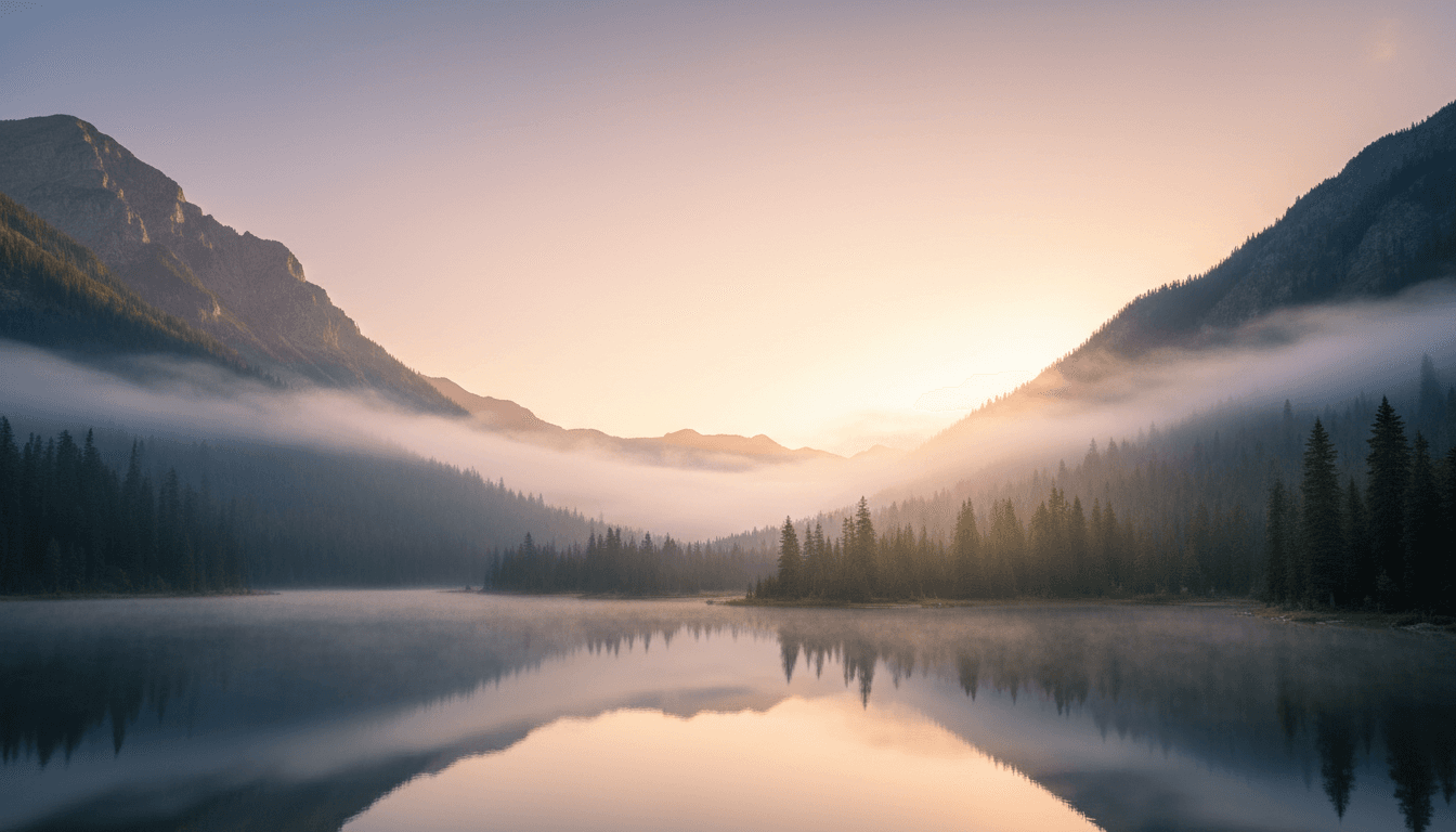 Ruhige Berglandschaft im Morgenlicht bei Bad Aussee